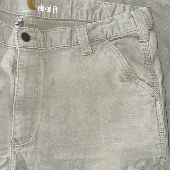 Vintage Carhartt men’s Canvas Workwear Light khaki relaxed fit Pants sz 40 x 32 - Picture 5 of 9